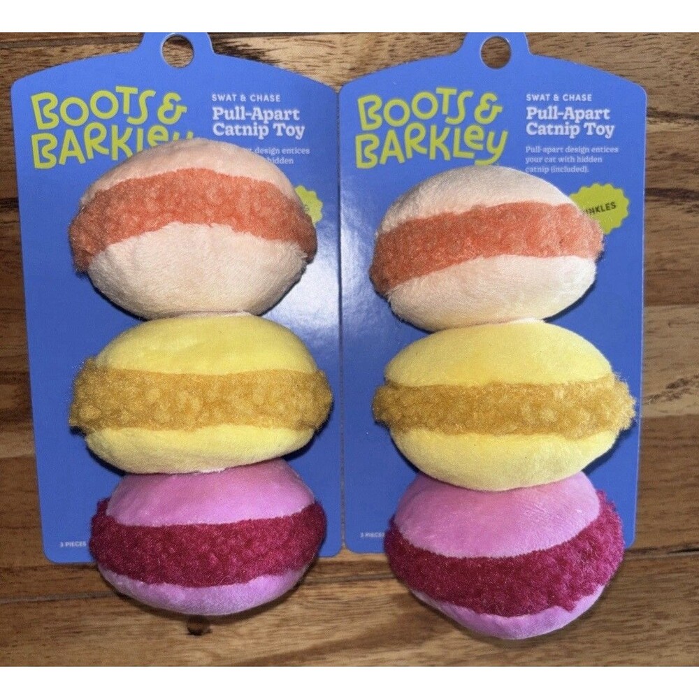 Lot of 2 Boots & Barkley Macaron Pull-Apart Trio Cat Toy Packs